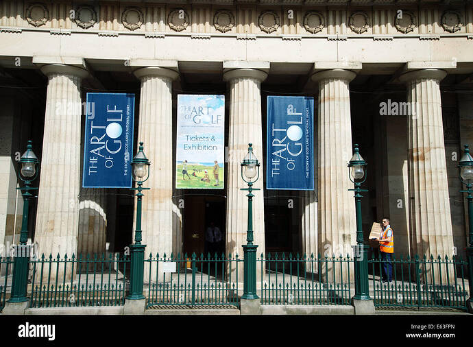 escocia-2014-edimburgo-galeria-nacional-de-escocia-banners-de-publicidad-el-arte-del-golf-una-exposicion-que-celebra-el-golf-con-e63fpn