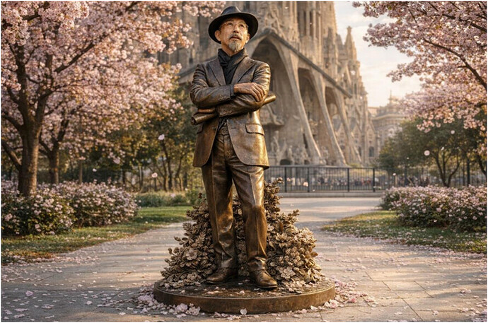 Homenaje en vida al escultor japonés Estsuro Sotoo, responsable de varias piezas escultóricas y artísticas de valor incalculable en la Sagrada Familia.