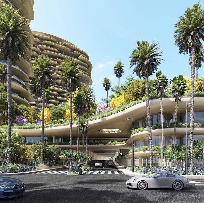 One Beverly Hills Landscaped Platform Santa Monica Boulevard