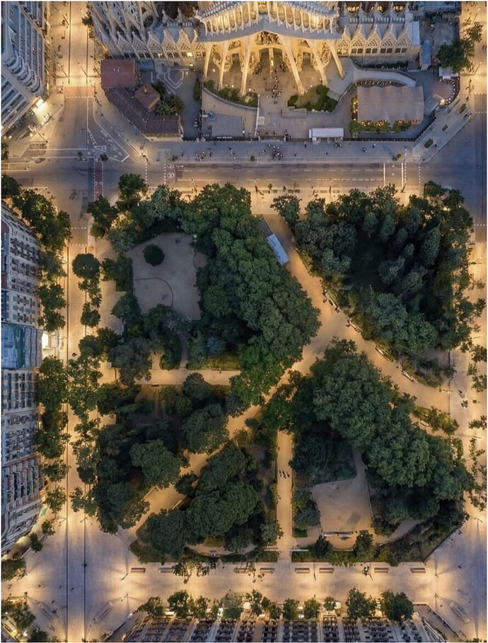 Vista cenital del entorno de la Plaça Sagrada Familia –Alihan Dumankaya.