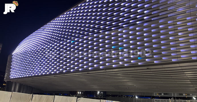 Pruebas iluminación fachada Bernabéu