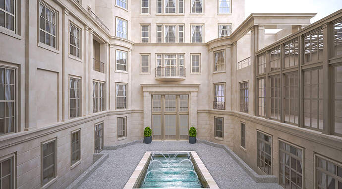 A12023 Courtyard pool
